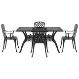 Garden Dining Set 5 pcs Black Aluminium 3334677
