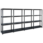 ZNTS Storage Shelf 4-Tier Black 244x30.5x130 cm Plastic 3059859