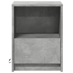 ZNTS Bedside Cabinets with LED Lights 2 pcs Concrete Grey Engineered Wood 852026