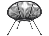 Dining Set Black Round PVC Rattan Decorative Inlays Dining Set 3085448