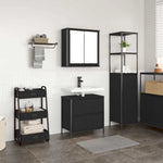 ZNTS 2 Piece Bathroom Furniture Set Black Oak Engineered Wood 3328364