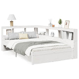Bookcase Bed without Mattress White 120x200 cm Solid Wood Pine 3324355