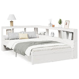 Bookcase Bed without Mattress White 120x200 cm Solid Wood Pine 3324355