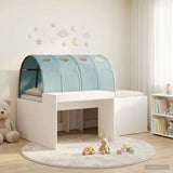 Bed Frame with Tunnel with Shelf 3 pcs White and Light Blue 3423642