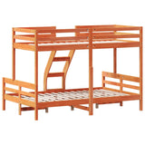 Bunk Bed without Mattress 90x200/120x200 cm Wax Brown Solid Wood 3207172