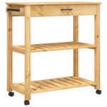 ZNTS Kitchen Trolley MONZA 84x40x90 cm Solid Wood Pine 376100