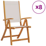 Folding Garden Chairs 8 pcs Solid Wood Acacia and Textilene 3279240