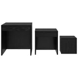 Coffee Table 3 pcs Black Oak Engineered Wood 875034