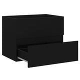 Sink Cabinet with Built-in Basin Black Engineered Wood 3071631