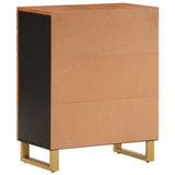 Side Cabinet Brown and Black 60x33.5x75 cm Solid Wood Mango 356785