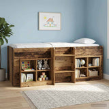 Kids'High Bed Frame 2 pcs Old wood 90 x 190 cm Engineered Wood 3422585