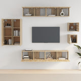 8 Piece TV Cabinet Set Sonoma Oak Engineered Wood 3114488