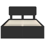 Bed Frame with Headboard Black 120 x 200 cm Solid Pine Wood 3412097