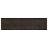 Table Top Dark Brown 200x50x cm Treated Solid Wood Oak 3156460