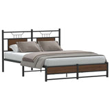Bed Frame without Mattress Brown Oak 140x200 cm Engineered Wood 4107017