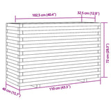 ZNTS Garden Planter 110x40x72 cm Solid Wood Pine 3282639