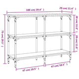 Console Table Brown Oak 100x29x75 cm Engineered Wood 834104