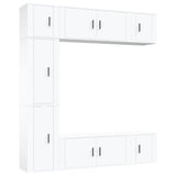 7 Piece TV Cabinet Set White Engineered Wood 3188646