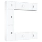 7 Piece TV Cabinet Set White Engineered Wood 3188646