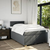 Box Spring Bed with Mattress Dark Grey 120x200 cm Fabric 3285856