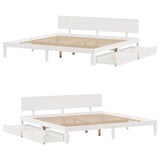 Bed Frame with Drawers without Mattress White 200x200 cm 3301993