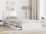 Bed Frame with Drawer White 90 x 190 cm Engineer Wood 3409496