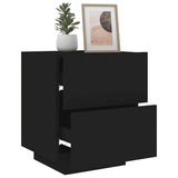 Bedside Cabinet Set of 2 Black Engineered wood Standard 836738
