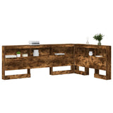 Storage Headboard with Shelf Smoked Oak 120 cm Engineered Wood 3335481