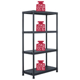 Storage Shelf Racks 2 pcs Black 60x30x138 cm Plastic 276251