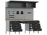 Work Cabinet Set with Drawer with Storage Manual 8 pcs Black 3321462