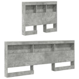 Storage Headboard Concrete Grey 100 cm Engineered Wood 3335464