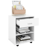 Rolling Cabinet High Gloss White 46x36x59 cm Engineered Wood 808473
