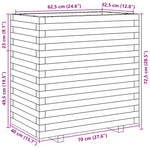 Garden Planter White 70x40x72.5 cm Solid Wood Pine 3282590