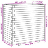 Garden Planter White 70x40x72.5 cm Solid Wood Pine 3282590