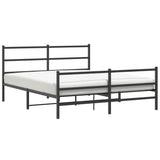 Metal Bed Frame without Mattress with Footboard Black 150x200cm 355385