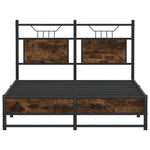 Bed Frame without Mattress Smoked Oak 120x190 cm Small Double Engineered Wood 4106905