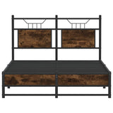 Bed Frame without Mattress Smoked Oak 120x190 cm Small Double Engineered Wood 4106905