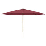 ZNTS Garden Parasol with Wooden Pole Bordeaux Red 400x273 cm 363179