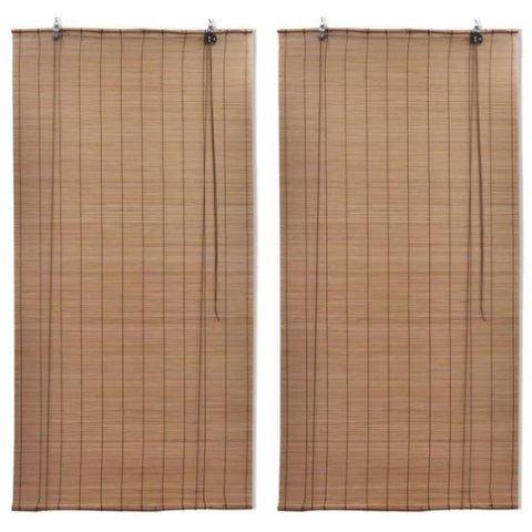 ZNTS Bamboo Roller Blinds 2 pcs 150 x 220 cm Brown 3057521