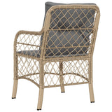 Garden Chairs with Cushions 2 pcs Mix Beige Poly Rattan 365157