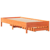 Bed Frame without Mattress Wax Brown 90x190 cm Single Solid Wood Pine 3301733