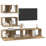 TV Cabinet Set Wall-mounted 4 pcs Artisan Oak Engineered Wood 3393395