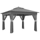 3.36 x 3.36m Pop Up Gazebo Party Tent with Solar-Powered LED Lights, Adjustable Event Shelter with T3398P551621