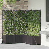 Garden Planter 5 pcs Black 120 x 120 x 142 cm Plastic 42002856