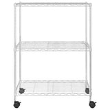 3-Tier Storage Rack with Wheels 60x35x81 cm Chrome 150 kg 324625