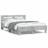 Bed Frame with LED without Mattress Concrete Grey 120x190 cm Small Double 3207577