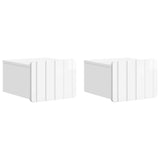 Wall-Mounted Bedside Cabinet with Drawer 2 pcs High Gloss White 898264