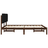 Bed Frame with Upholstered Headboard Dark Brown and Black 904146