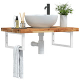 Basin Shelf Wall Mounted Steel and Solid Wood Acacia 3302856