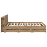 Bed Frame with Storage and Headboard Artisan Oak 140 x 190 cm 3445820
